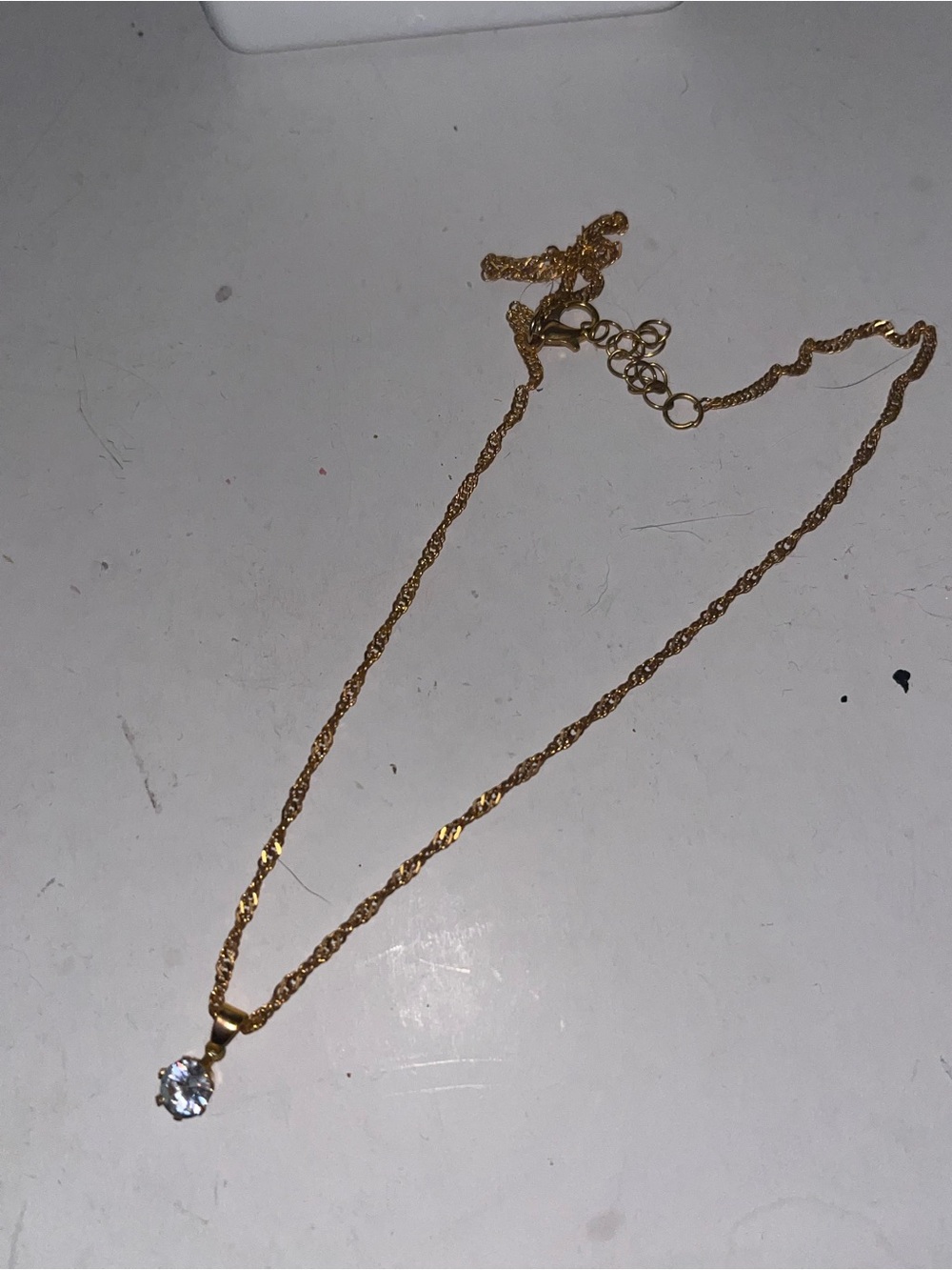 Aethelred Gold Rope Chain Necklace with Solitaire Pendant - Gold - Picture 6 of 10